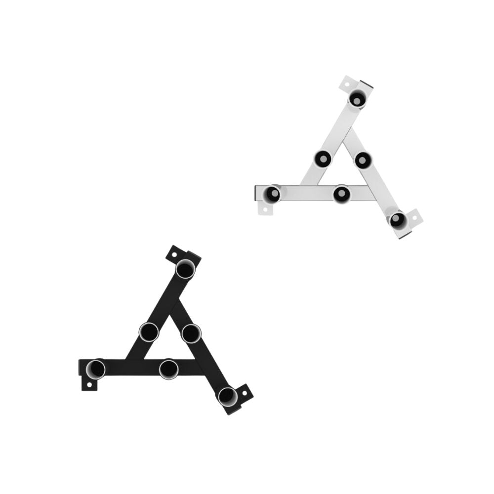 3 bar olympic barbell stand - black and white - birds eye