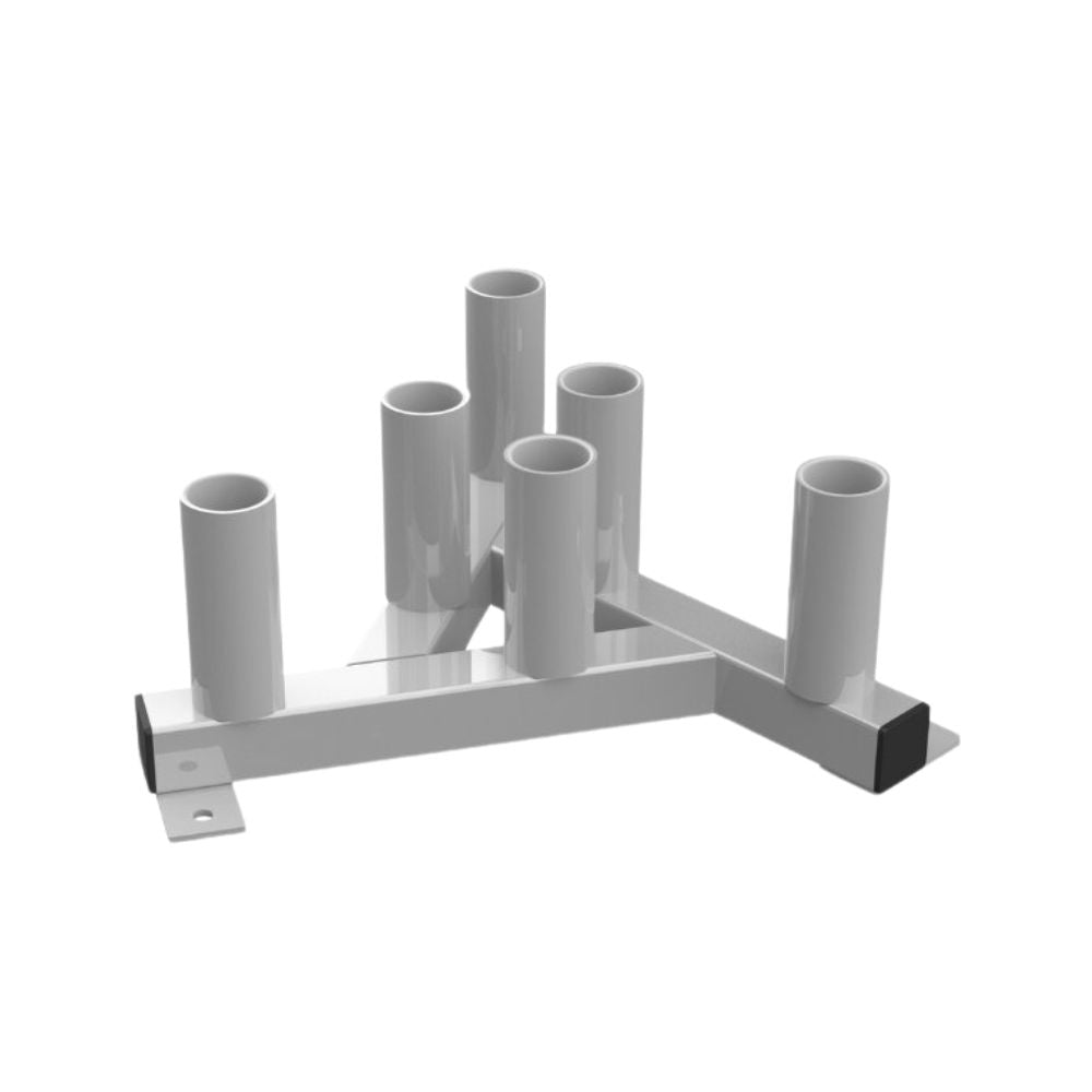 White 6 Bar Olympic Vertical Barbell Stand