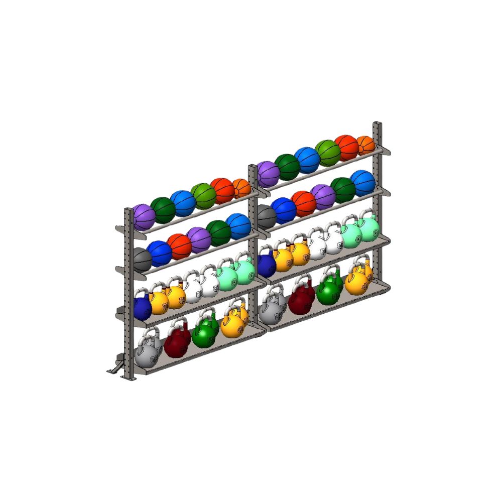 Gym Equipment Barbell Kettlebell Rack Coloured Diagram