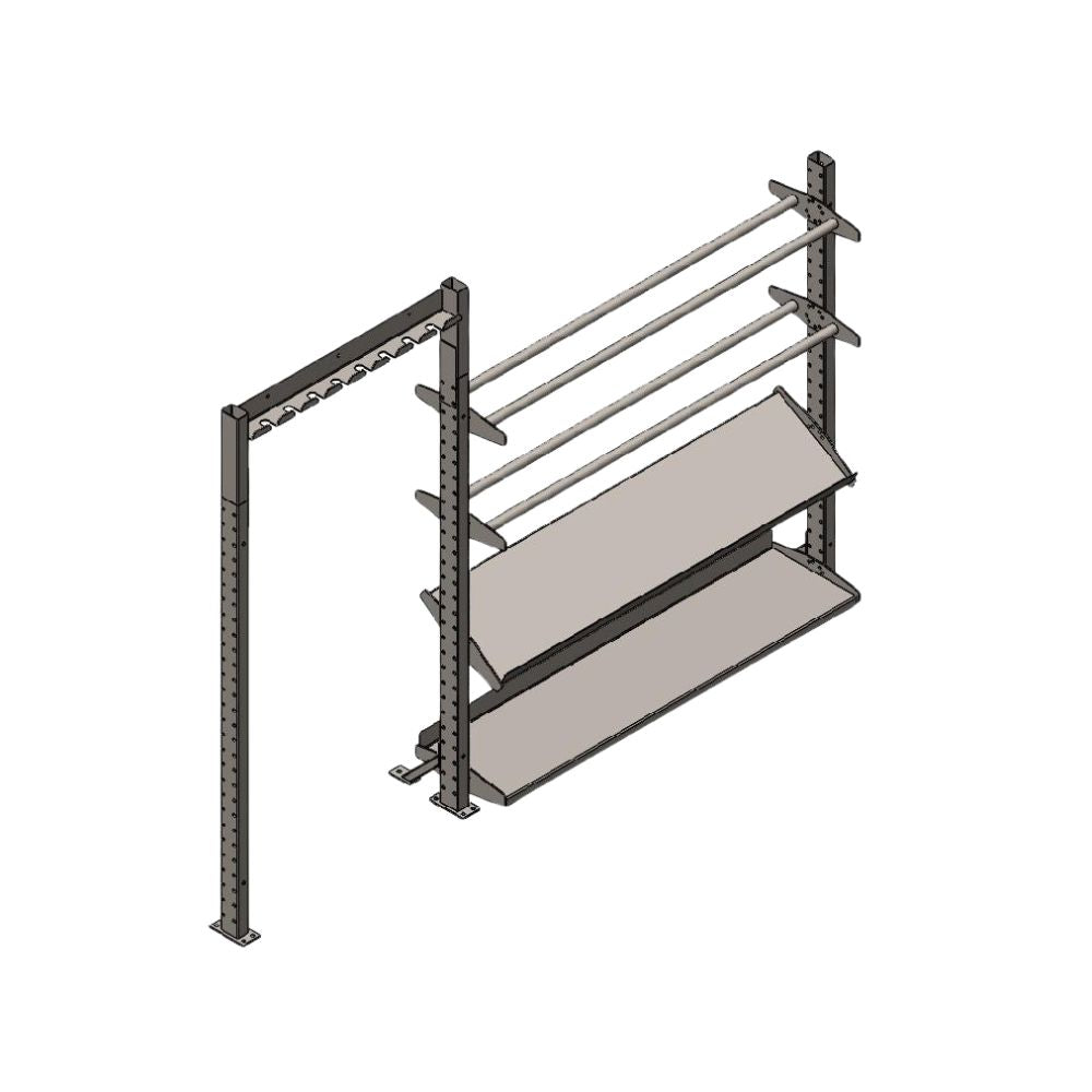 Gym Equipment Barbell Kettlebell Rack Coloured Diagram - no equipment