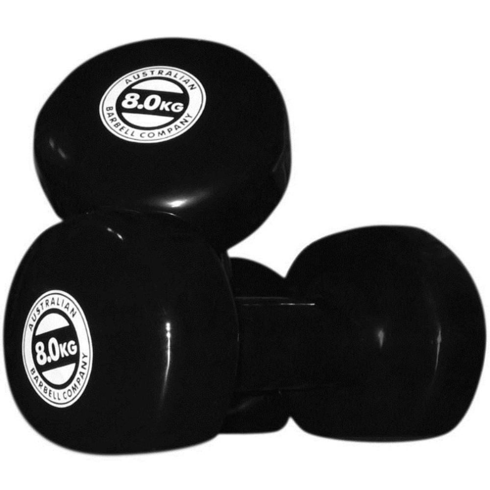 australian barbell company - dumbbells - black 8kg