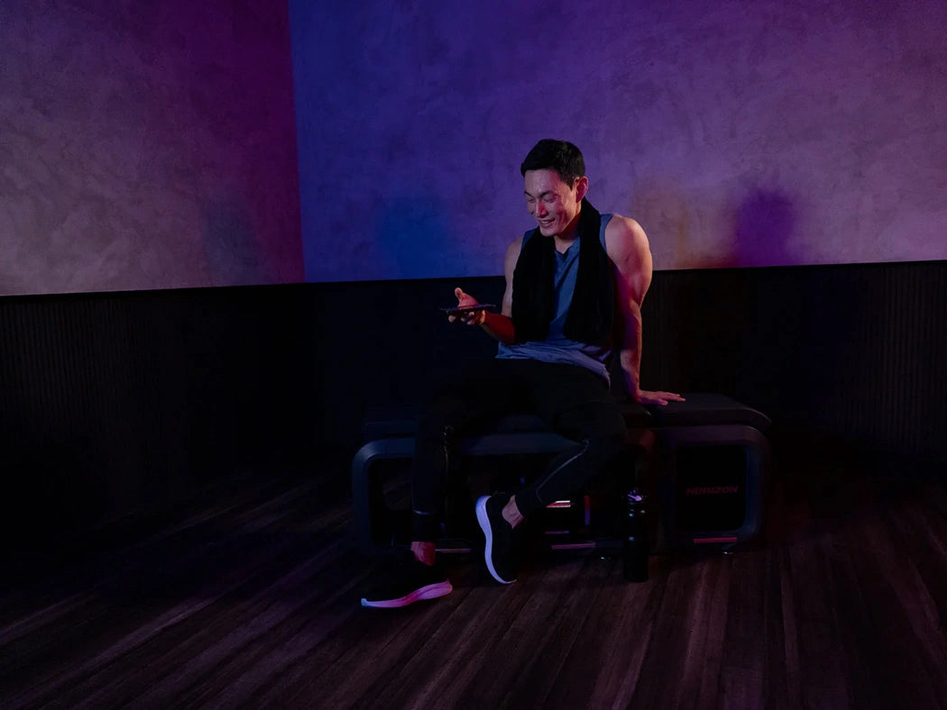 horizon male sitting on horizon lifestyle bench