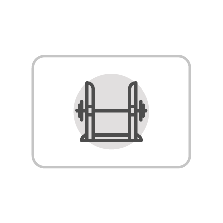 White Home Gym Icon on Transparent Background