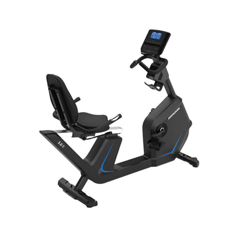 Horizon 5.0R Recumbent Cycle - blue and black - white background