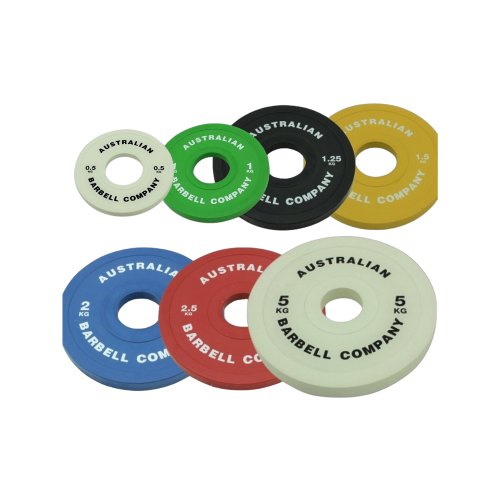 Australian barbell company plate weights 0.5kg-5kg