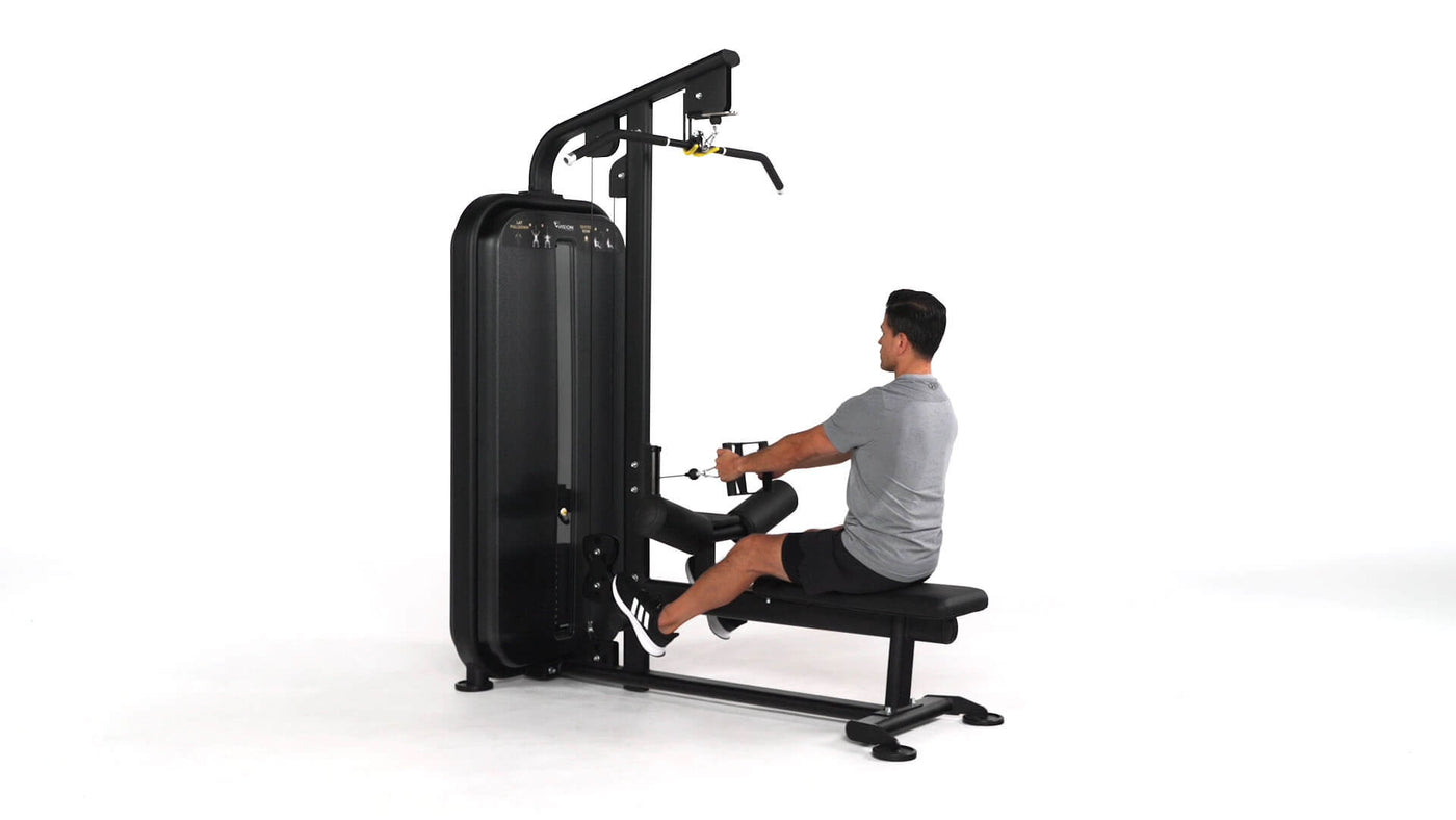 vision fitness selectorized movements - seated row lat pulldown
