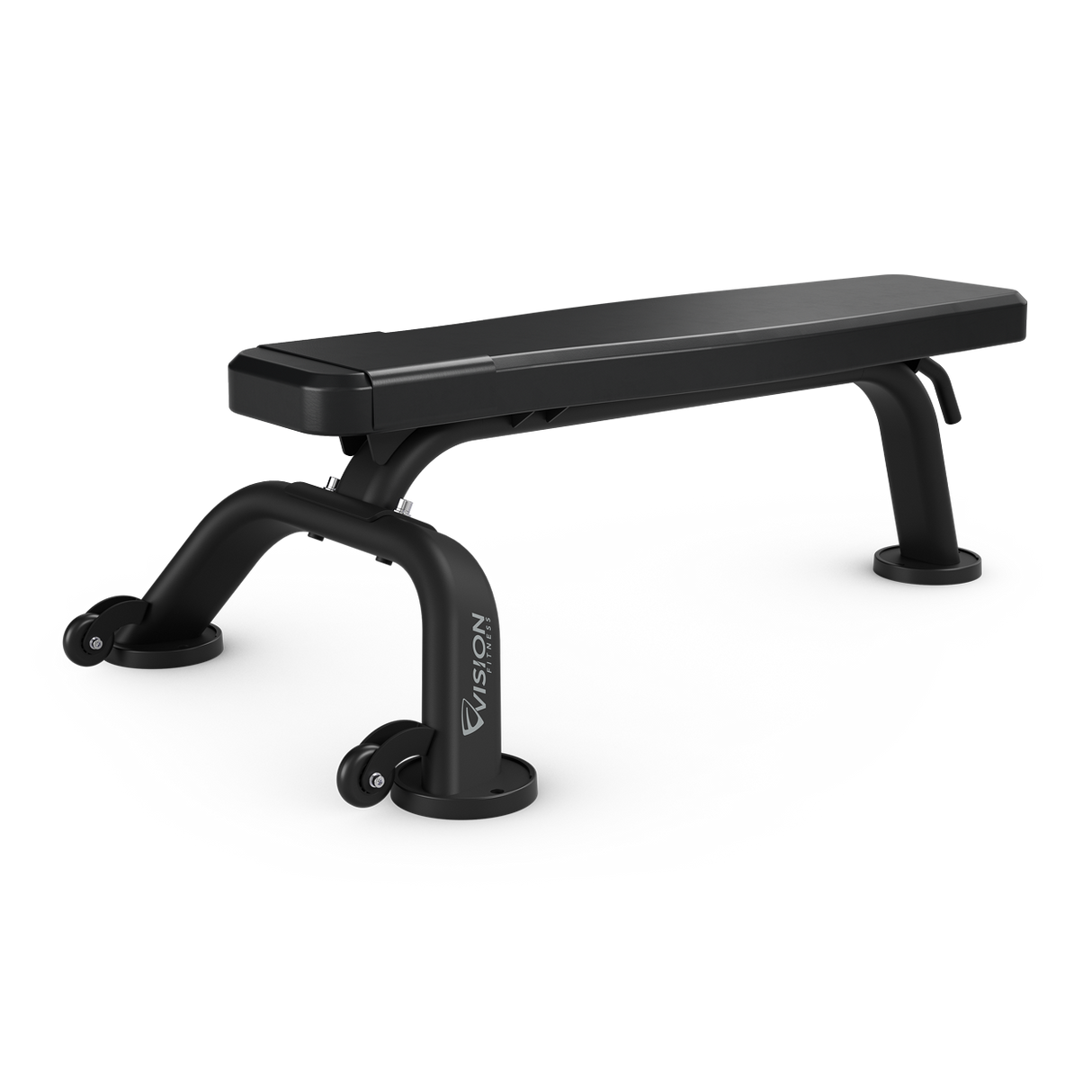 Vision fitness flat bench with wheels - png