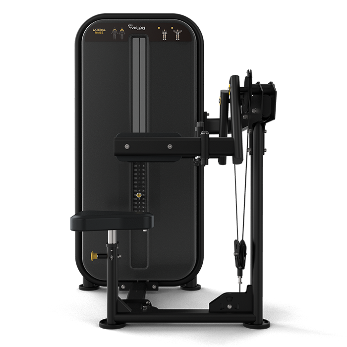 Vision Fitness VST600-S21 Lateral Raise Machine - black - transparent background - side view