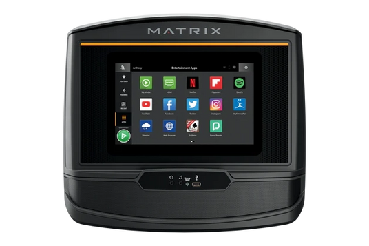 Matrix XER Console - close up shot, detail, apps, netflix, spotify, youtube - transparent background