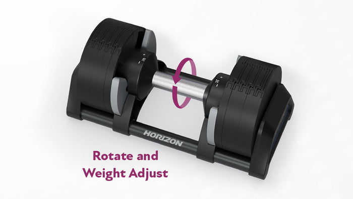 horizon adjustable dumbbell weights - on stand - 2kg-20kg 2