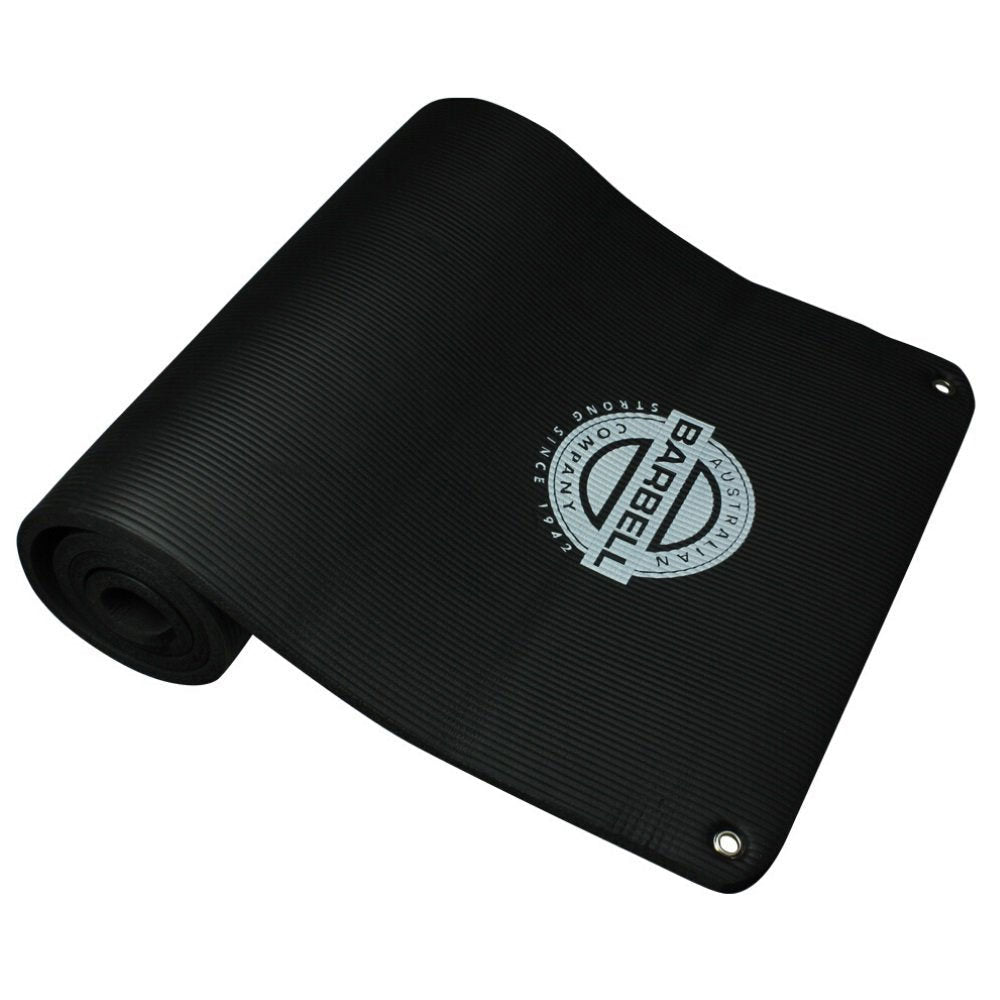 15mm Black Exercise Mat with Steel Eyelets