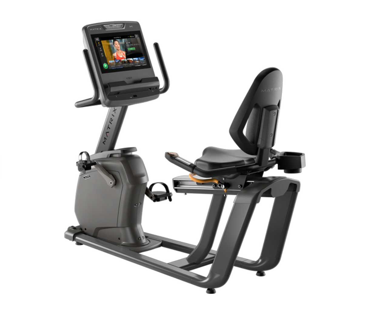 Matrix R30 Recumbent Cycle with LED Console - white background