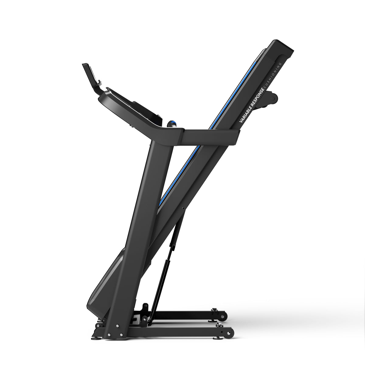 horizon 5.0AT treadmill - product - white background - folded - side 