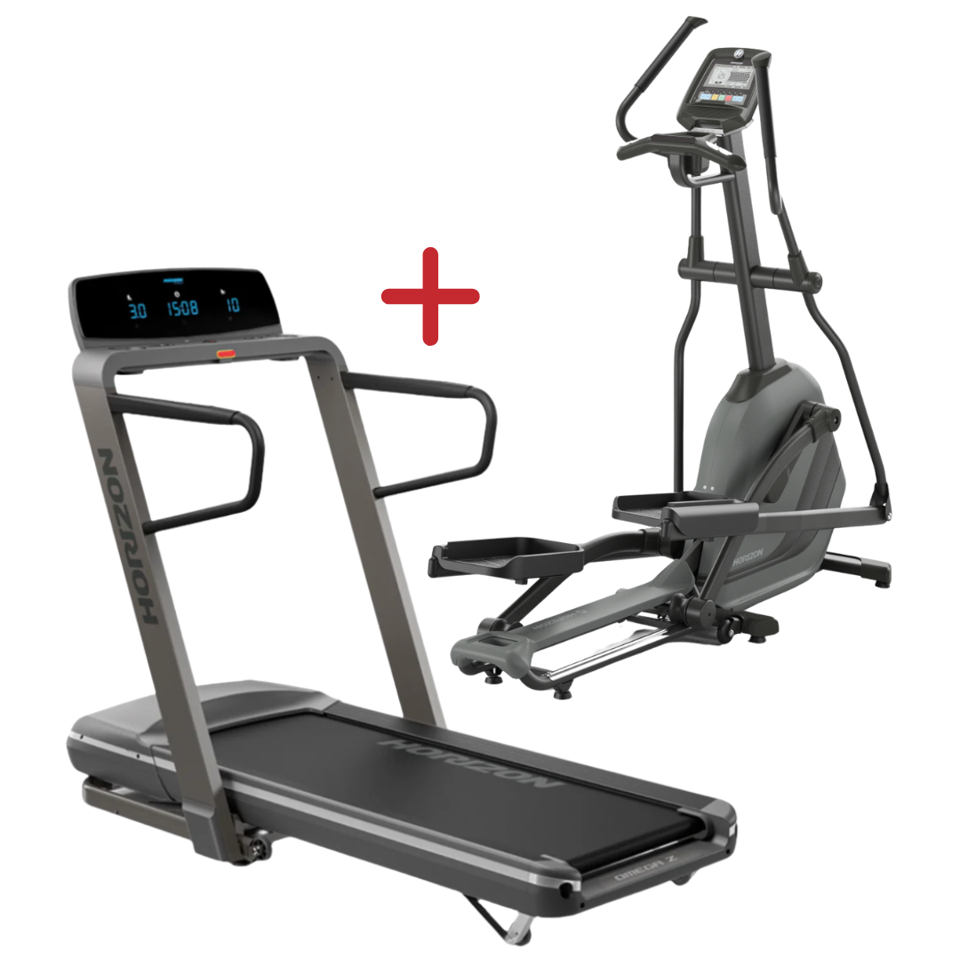 Horizon Omega Treadmill (GREY) + Horizon Andes 5.1 Elliptical EOFY Bundle