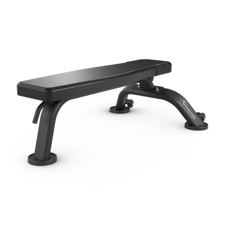Vision fitness flat bench with wheels - png 
