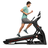male in green tshirt running bowflex treadmill incline png 