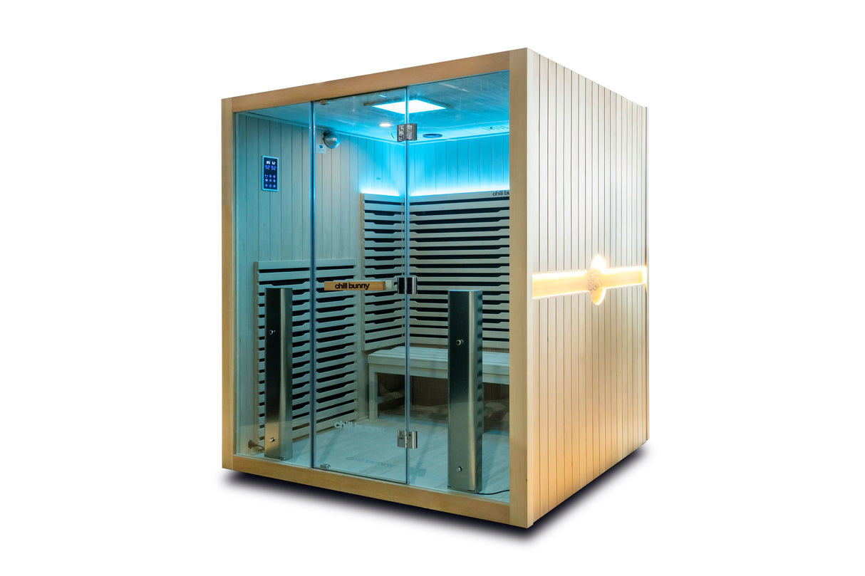 chill bunny indoor sauna product photo - white background 