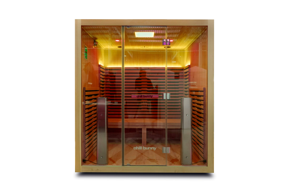 chill bunny indoor sauna product photo - white background 