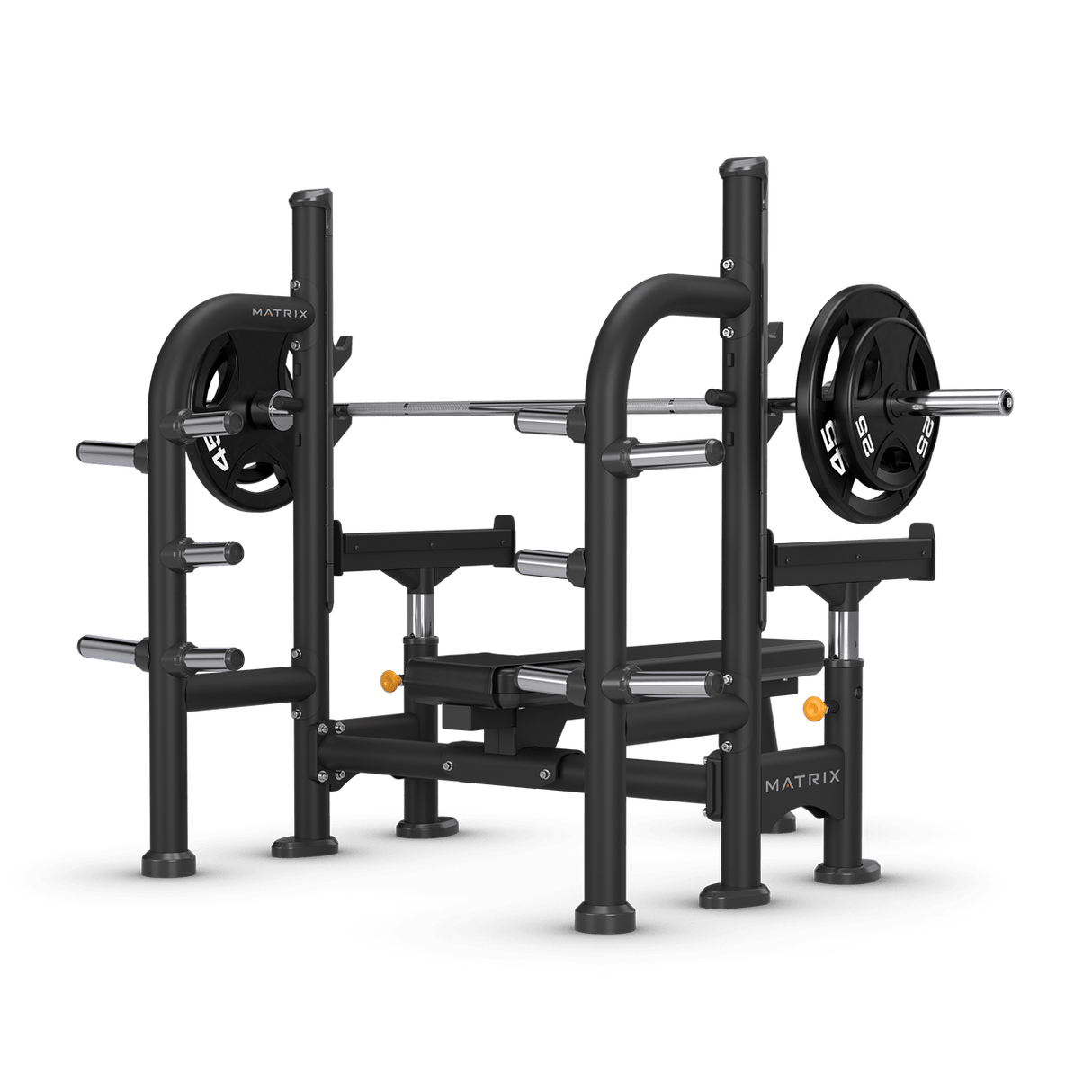 matrix olympic flat bench with safety arms 